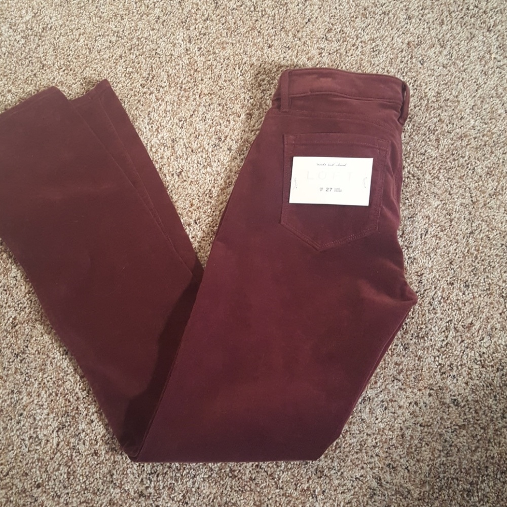 NWT-Ann Taylor Loft Burgundy Cord-Long